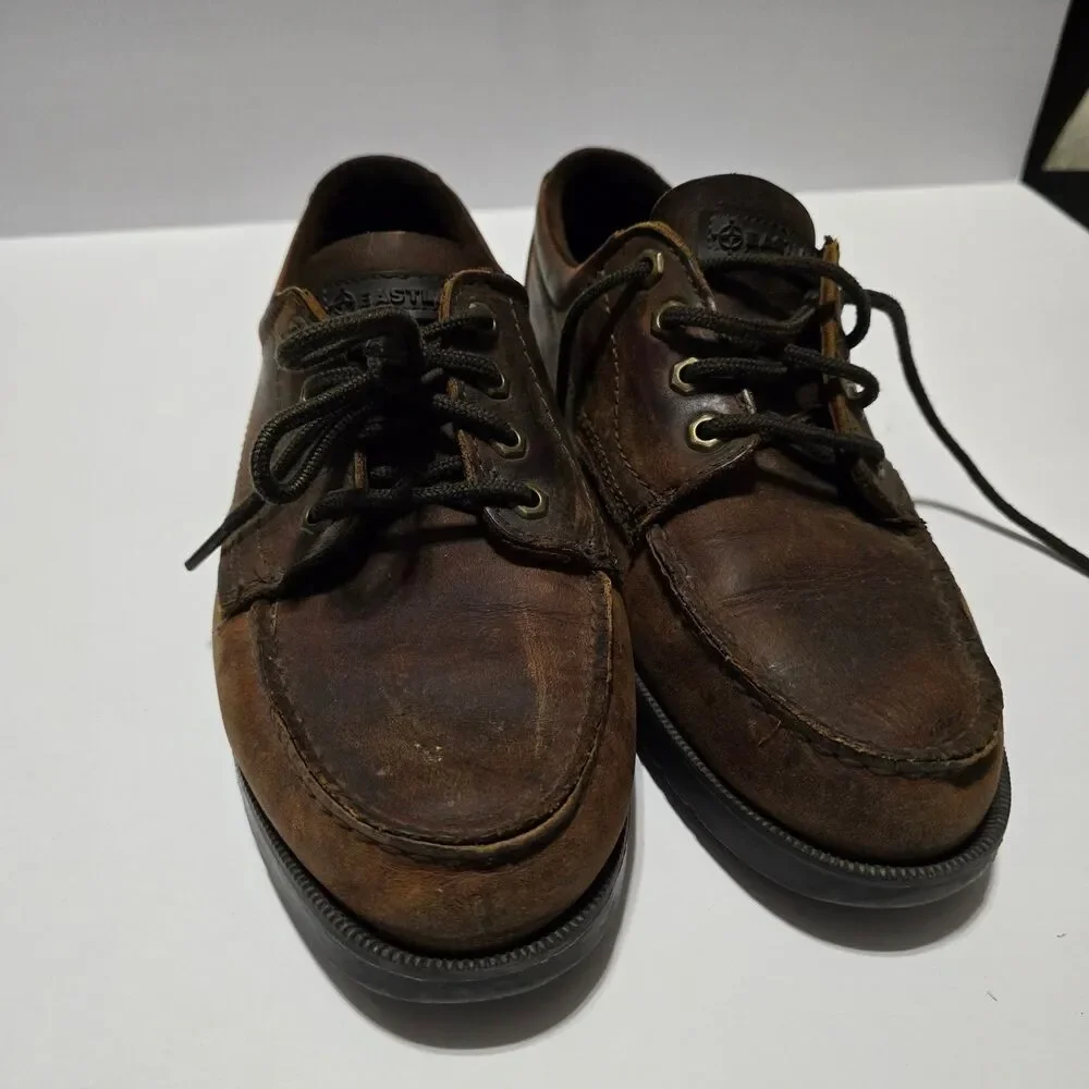 EASTLAND Men's Casual Shoes Brown 10.5W Leather Lace-Up Moc Toe